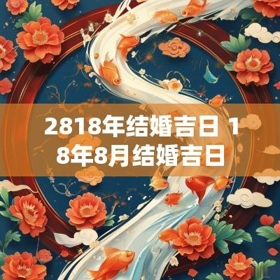 2818年结婚吉日 18年8月结婚吉日