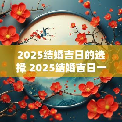 2025结婚吉日的选择 2025结婚吉日一览表