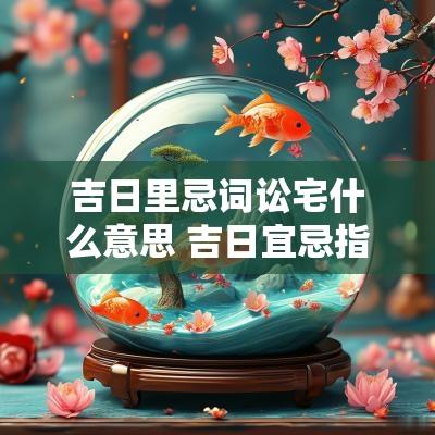 吉日里忌词讼宅什么意思 吉日宜忌指的是几点