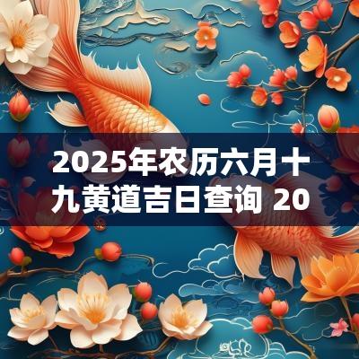 2025年农历六月十九黄道吉日查询 2025六月黄道吉日