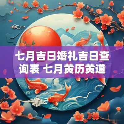 七月吉日婚礼吉日查询表 七月黄历黄道吉日有哪几天