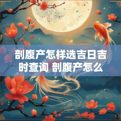 剖腹产怎样选吉日吉时查询 剖腹产怎么选吉时吉日11月