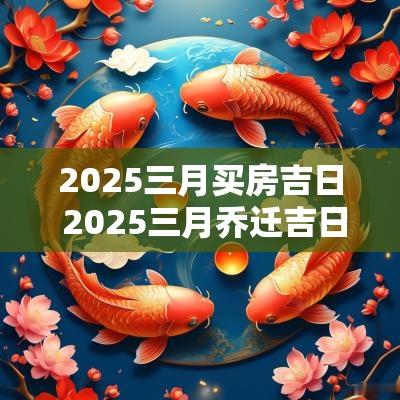 2025三月买房吉日 2025三月乔迁吉日
