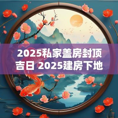 2025私家盖房封顶吉日 2025建房下地基吉日