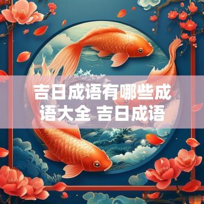 吉日成语有哪些成语大全 吉日成语