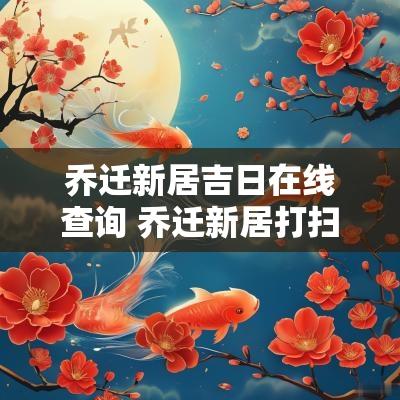 乔迁新居吉日在线查询 乔迁新居打扫卫生吉日