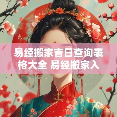 易经搬家吉日查询表格大全 易经搬家入宅吉日11月吉时