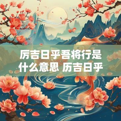 厉吉日乎吾将行是什么意思 历吉日乎吾将行是什么意思