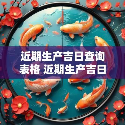 近期生产吉日查询表格 近期生产吉日查询表