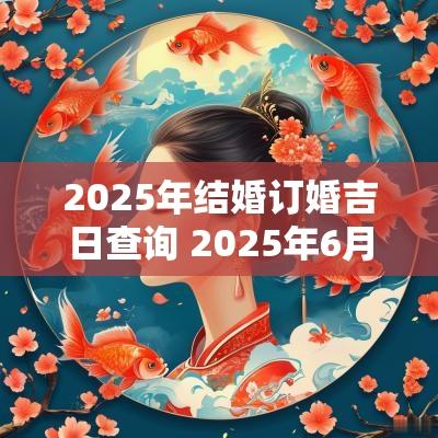2025年结婚订婚吉日查询 2025年6月最佳结婚吉日