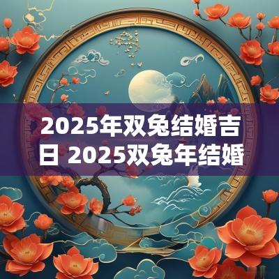 2025年双兔结婚吉日 2025双蛇年结婚吉日