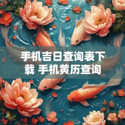 手机吉日查询表下载 手机黄历查询