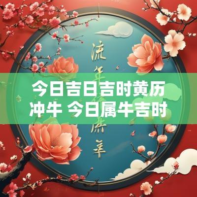今日吉日吉时黄历冲牛 今日属牛吉时