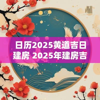 日历2025黄道吉日建房 2025年建房吉日查询表