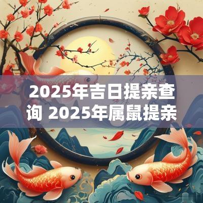 2025年吉日提亲查询 2025年属鼠提亲最佳日子