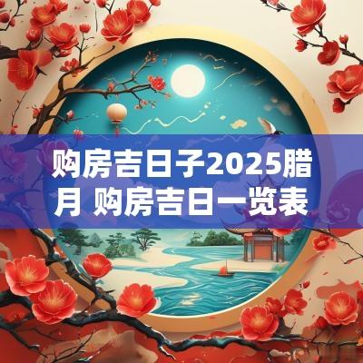 购房吉日子2025腊月 购房吉日一览表
