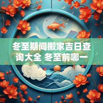 冬至期间搬家吉日查询大全 冬至前哪一天日子比较适合搬家