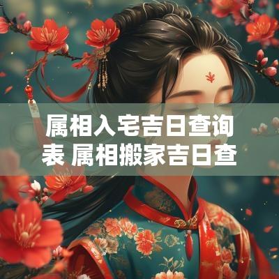 属相入宅吉日查询表 属相搬家吉日查询表