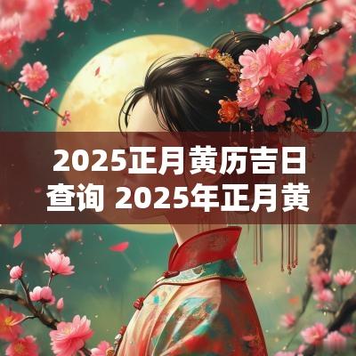 2025正月黄历吉日查询 2025年正月黄历查询吉日