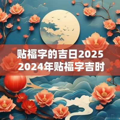 贴福字的吉日2025 2025年贴福字吉时