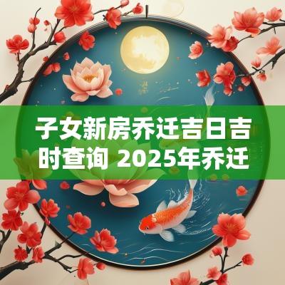 子女新房乔迁吉日吉时查询 2025年乔迁新居吉日查询