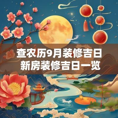 查农历9月装修吉日 新房装修吉日一览表
