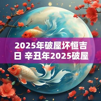 2025年破屋坏恒吉日 辛丑年2025破屋吉日