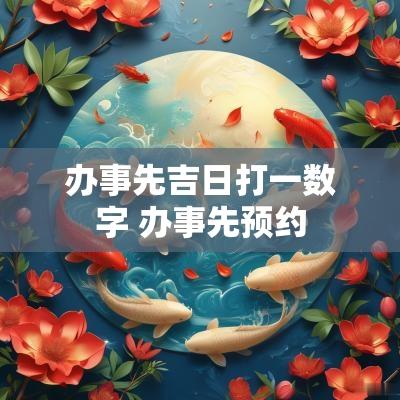 办事先吉日打一数字 办事先预约