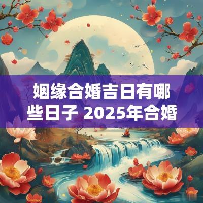 姻缘合婚吉日有哪些日子 2025年合婚结婚吉日