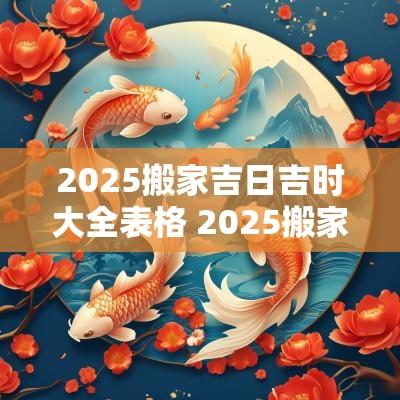 2025搬家吉日吉时大全表格 2025搬家吉时吉日查询