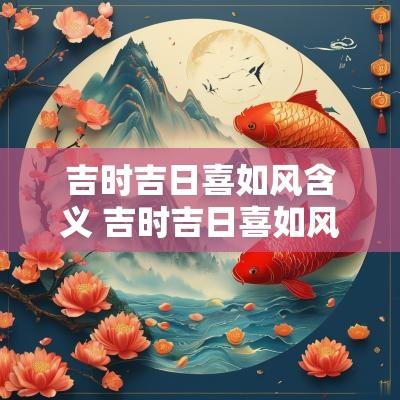 吉时吉日喜如风含义 吉时吉日喜如风的寓意
