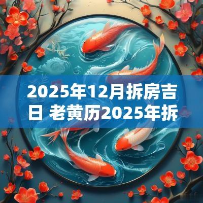 2025年12月拆房吉日 老黄历2025年拆房吉日