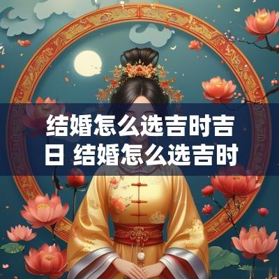 结婚怎么选吉时吉日 结婚怎么选吉时