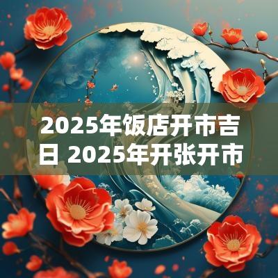 2025年饭店开市吉日 2025年开张开市吉日
