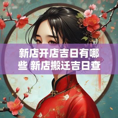 新店开店吉日有哪些 新店搬迁吉日查询官网