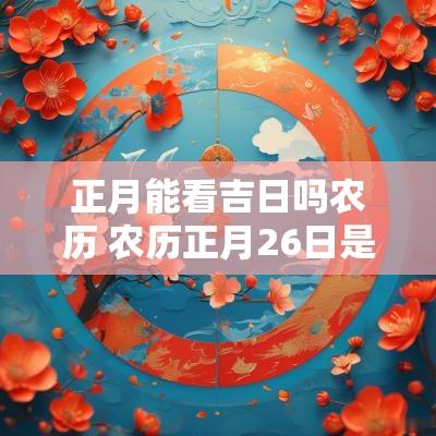 正月能看吉日吗农历 农历正月26日是吉日吗