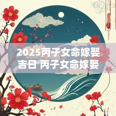 2025丙子女命嫁娶吉日 丙子女命嫁娶吉日