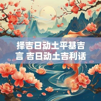择吉日动土平基吉言 吉日动土吉利话大全