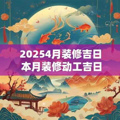20254月装修吉日 本月装修动工吉日查询