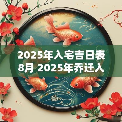 2025年入宅吉日表8月 2025年乔迁入宅吉日吉时
