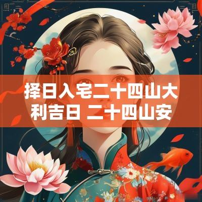 择日入宅二十四山大利吉日 二十四山安门择日吉日