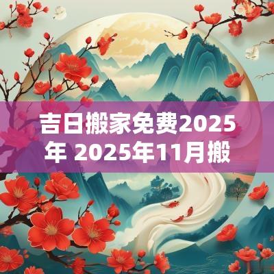 吉日搬家免费2025年 2025年11月搬家吉日时辰