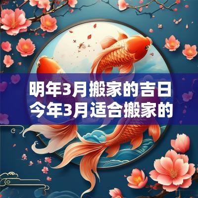 明年3月搬家的吉日 今年3月适合搬家的日子