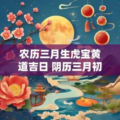 农历三月生虎宝黄道吉日 阴历三月初三出生虎男宝