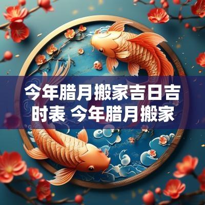 今年腊月搬家吉日吉时表 今年腊月搬家吉日吉时