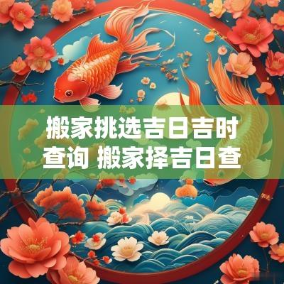 搬家挑选吉日吉时查询 搬家择吉日查询表