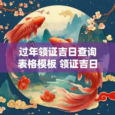 过年领证吉日查询表格模板 领证吉日老黄历在线查询