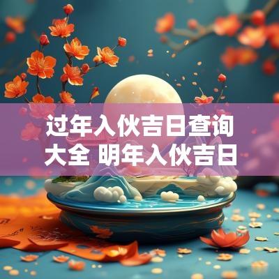 过年入伙吉日查询大全 明年入伙吉日查询大全表