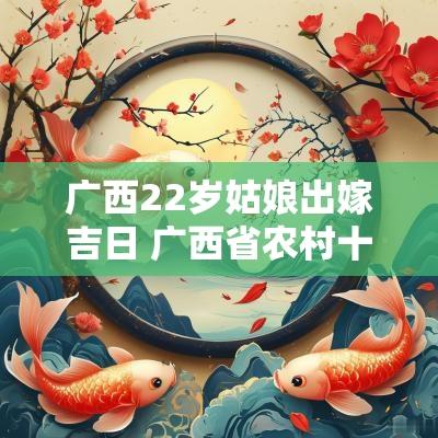广西22岁姑娘出嫁吉日 广西省农村十八岁姑娘出嫁