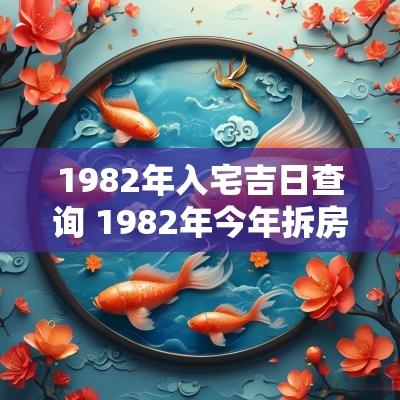 1982年入宅吉日查询 1982年今年拆房子吉日